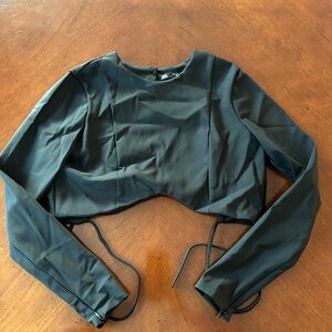 Zara Black Long Sleeve Crop Top
